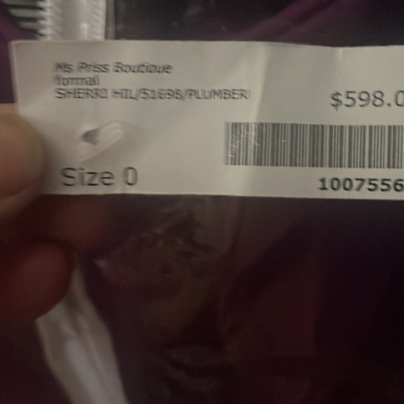 NWT Sherri Hill size 0 plum formal - Picture 4 of 4